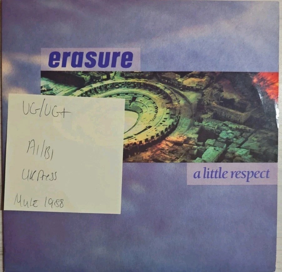 Erasure A Little Respect Vinyl Record 7" VG/VG+ Mute 85 1988 sleeve Erasure A Little Respect Vinyl Record 7" VG/VG+ Mute 85 1988 sleeve