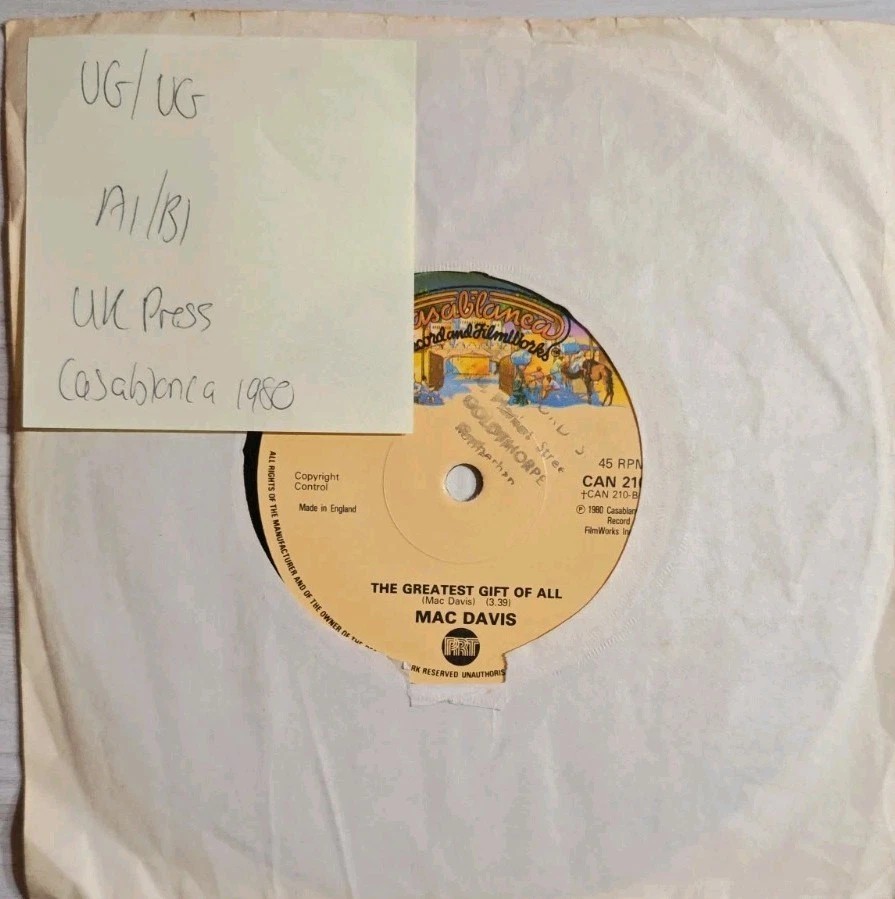 Mac Davis It’s Hard To Be Humble Vinyl Record 7" VG/VG CAN210 1980 sleeve Mac Davis It’s Hard To Be Humble Vinyl Record 7" VG/VG CAN210 1980 sleeve