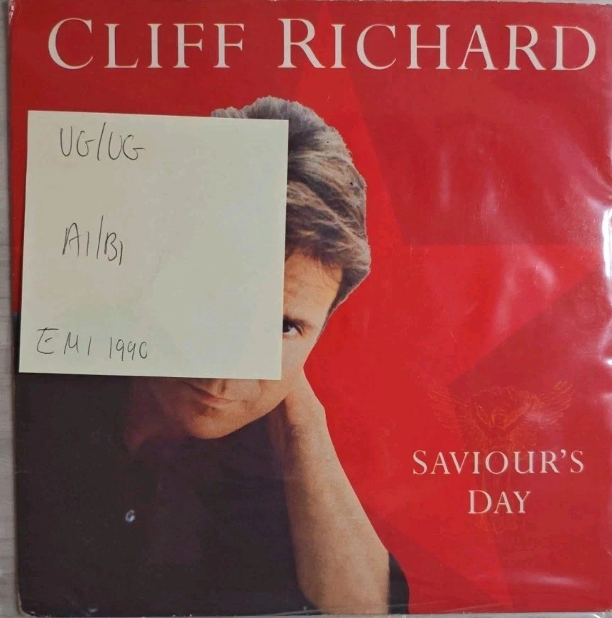 Cliff Richard Saviours Day Vinyl Record 7" VG/VG XMAS90 1990 sleeve Cliff Richard Saviours Day Vinyl Record 7" VG/VG XMAS90 1990 sleeve