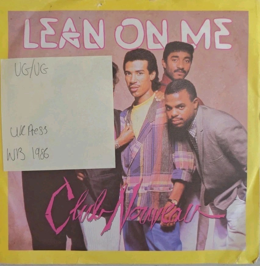 Club Nouveau Lean On Me Vinyl Record 7" VG/VG W8430 1986 sleeve Club Nouveau Lean On Me Vinyl Record 7" VG/VG W8430 1986 sleeve