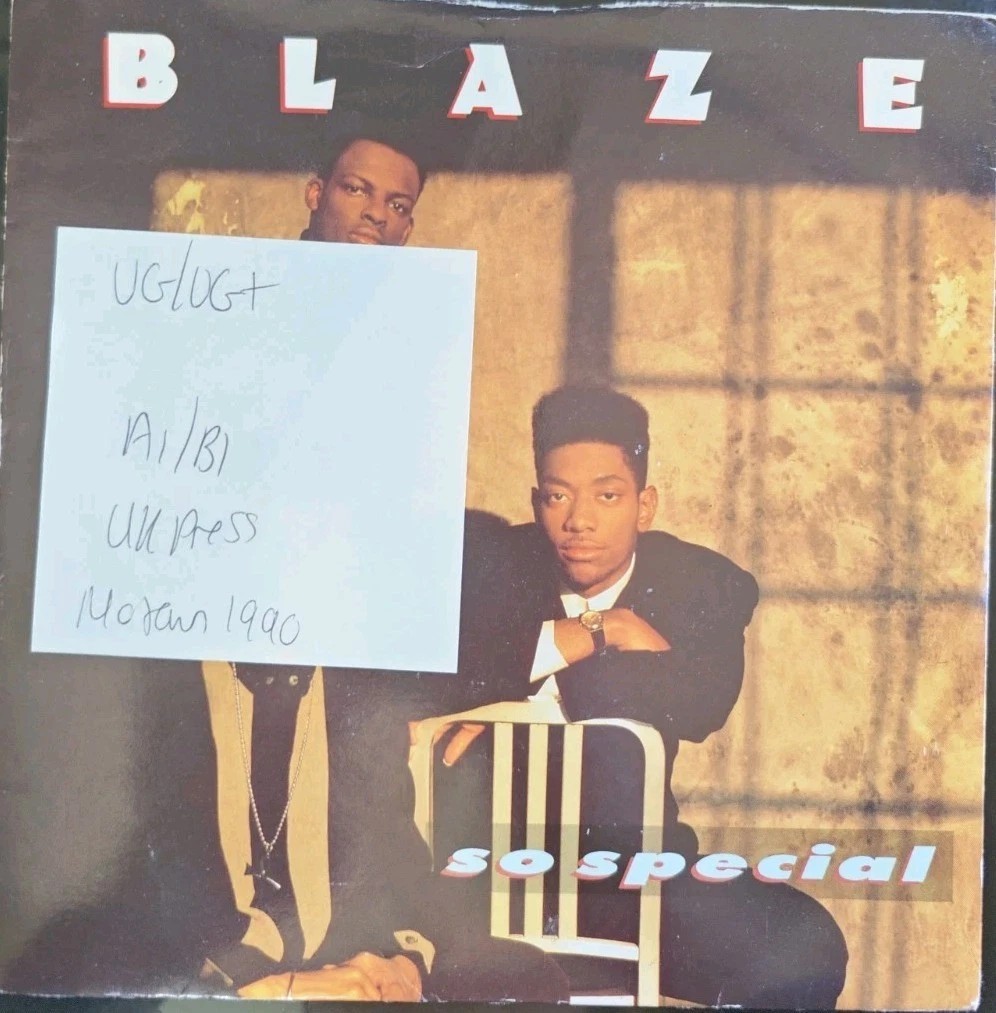 Blaze So Special Vinyl Record 7" VG/VG+ ZB43709 1990 sleeve Blaze So Special Vinyl Record 7" VG/VG+ ZB43709 1990 sleeve