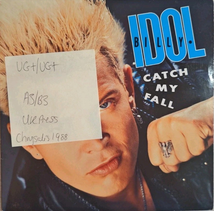 Billy Idol Catch My Fall Vinyl Record 7" VG+/VG+ IDOL13 1988 vinyl record sleeve Billy Idol Catch My Fall Vinyl Record 7" VG+/VG+ IDOL13 1988 vinyl record sleeve