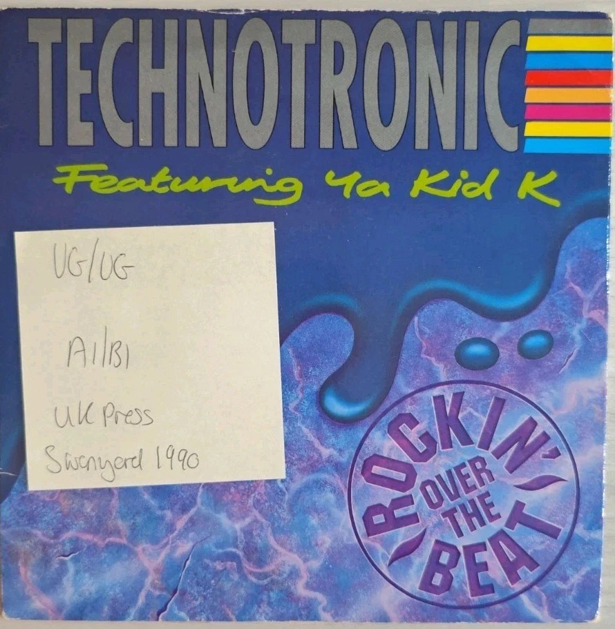 Technotronic Rockin' Over The Beat Vinyl Record 7" VG/VG SYR 14 1990 sleeve Technotronic Rockin' Over The Beat Vinyl Record 7" VG/VG SYR 14 1990 sleeve