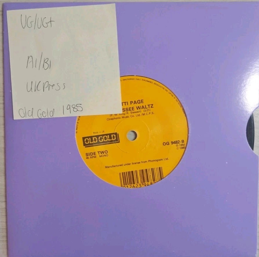 Patti Page (How Much Is) That Doggie In The Window Vinyl Record 7" VG/VG+ OG9482 sleeve Patti Page (How Much Is) That Doggie In The Window Vinyl Record 7" VG/VG+ OG9482 sleeve