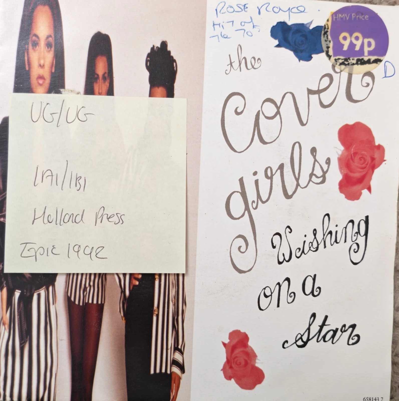 The Cover Girls Wishing On A Star Vinyl Record 12" VG/VG 658143 6 1992 sleeve The Cover Girls Wishing On A Star Vinyl Record 12" VG/VG 658143 6 1992 sleeve