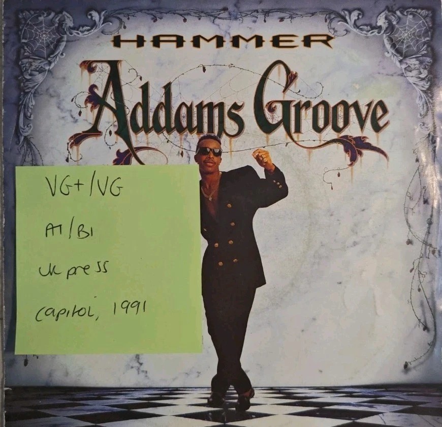 Addams Groove Hammer Vinyl Record 7" VG+/VG CL 642 1991 sleeve Addams Groove Hammer Vinyl Record 7" VG+/VG CL 642 1991 sleeve
