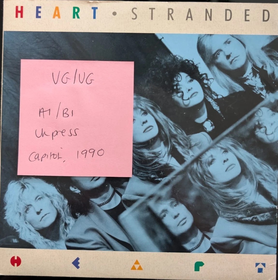 Heart Stranded Vinyl Record 7" VG/VG CL 595 1990 sleeve Heart Stranded Vinyl Record 7" VG/VG CL 595 1990 sleeve