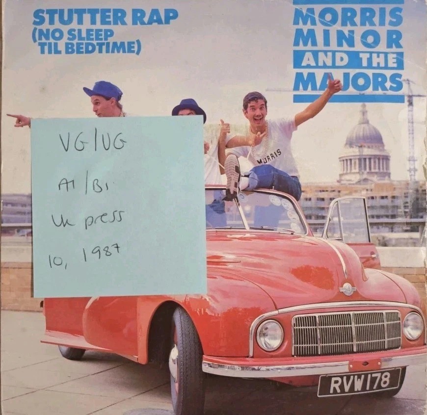 Morris Minor And The Majors Stutter Rap Vinyl Record 7" VG/VG TEN 203 1987 sleeve Morris Minor And The Majors Stutter Rap Vinyl Record 7" VG/VG TEN 203 1987 sleeve