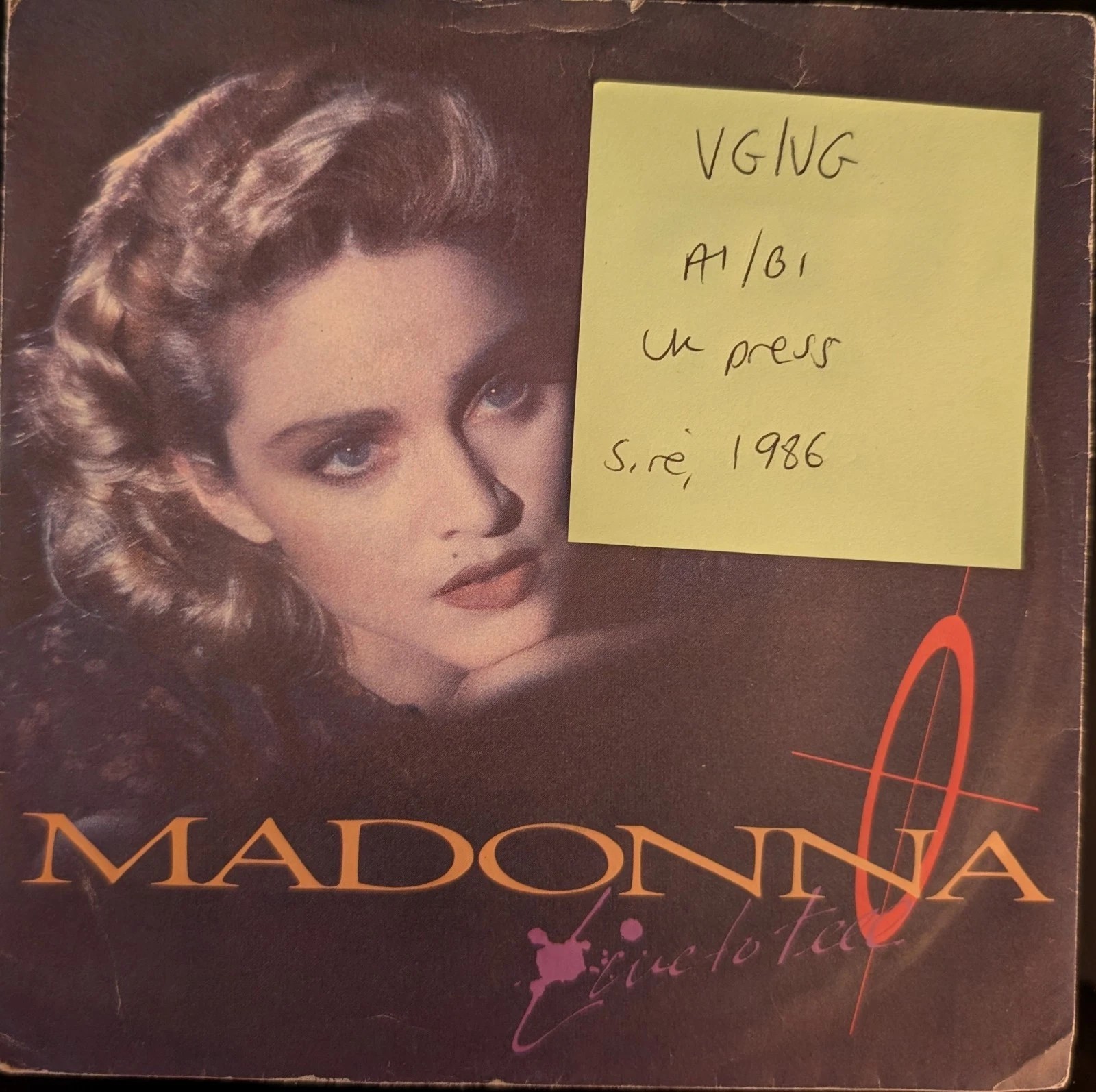 Madonna Live To Tell Vinyl Record 7" VG/VG W 8717 1986 sleeve Madonna Live To Tell Vinyl Record 7" VG/VG W 8717 1986 sleeve