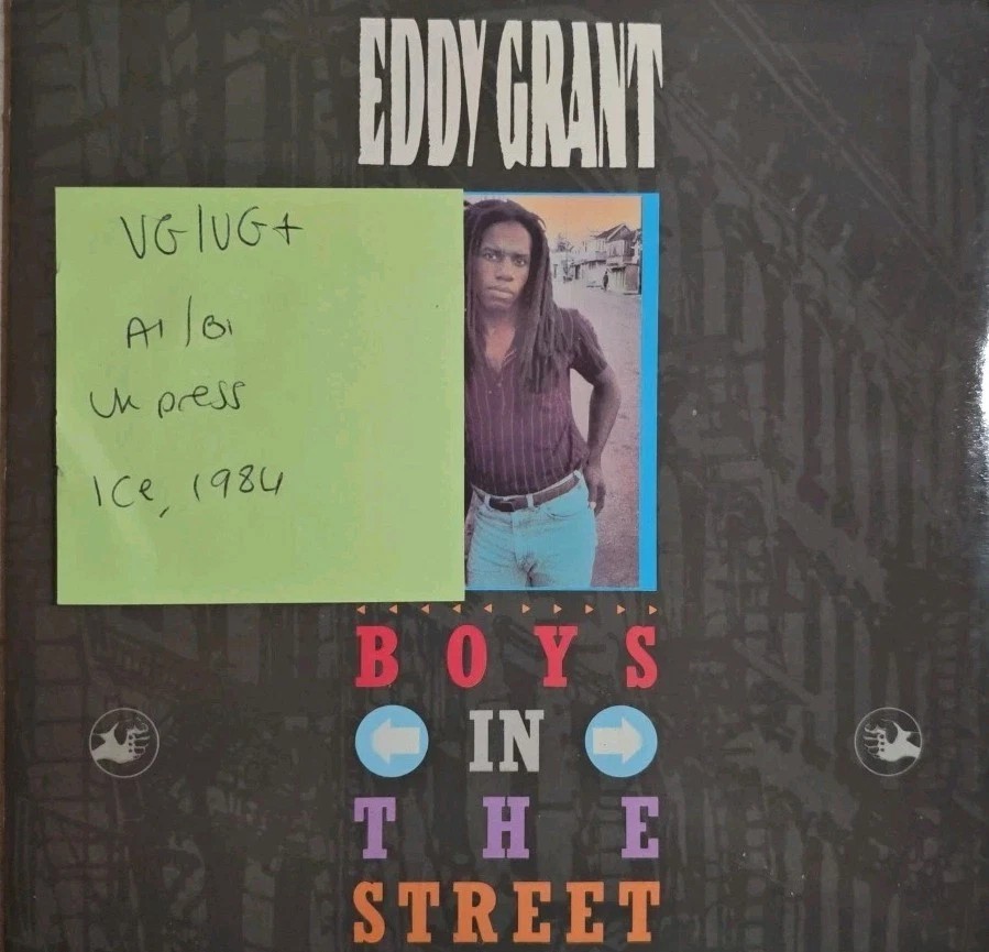 Eddy Grant Boys In The Street Vinyl Record 7" VG/VG+ ICE 62 1984 vinyl record sleeve Eddy Grant Boys In The Street Vinyl Record 7" VG/VG+ ICE 62 1984 vinyl record sleeve