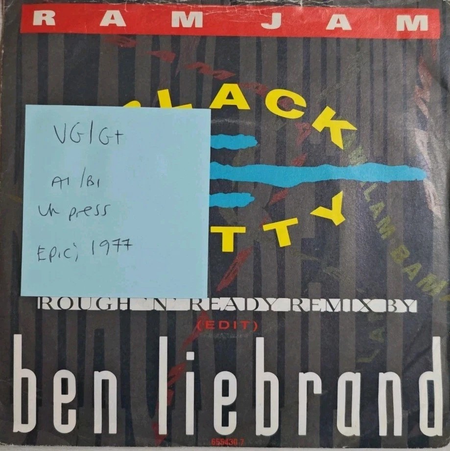 Ram Jam Black Betty (Rough 'N' Ready Remix Edit) Vinyl Record 7" VG/G+ 655430 7 sleeve Ram Jam Black Betty (Rough 'N' Ready Remix Edit) Vinyl Record 7" VG/G+ 655430 7 sleeve