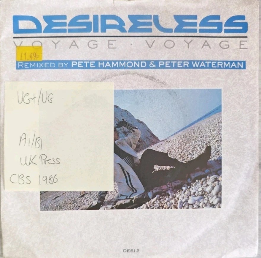 Desireless Voyage Voyage Vinyl Record 7" VG+/VG DESI 2 1986 sleeve Desireless Voyage Voyage Vinyl Record 7" VG+/VG DESI 2 1986 sleeve