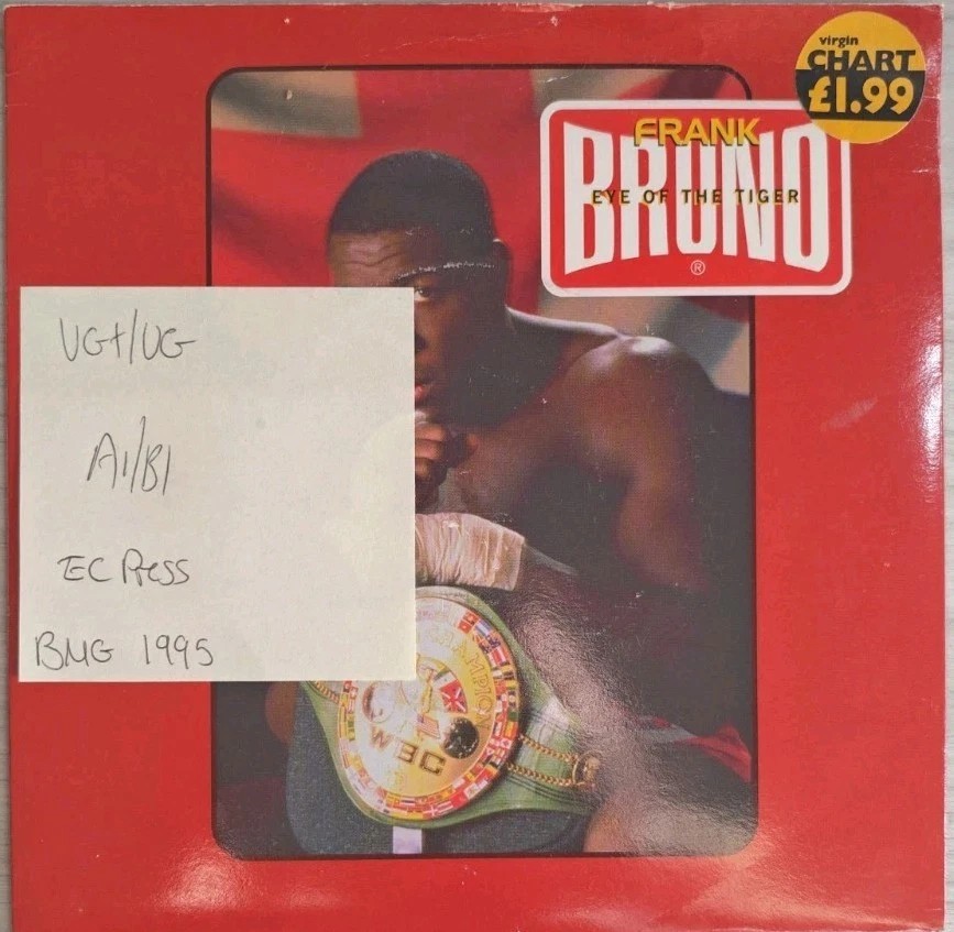Frank Bruno Eye Of The Tiger Vinyl Record 7" VG+/VG 74321 336287 1995 sleeve Frank Bruno Eye Of The Tiger Vinyl Record 7" VG+/VG 74321 336287 1995 sleeve