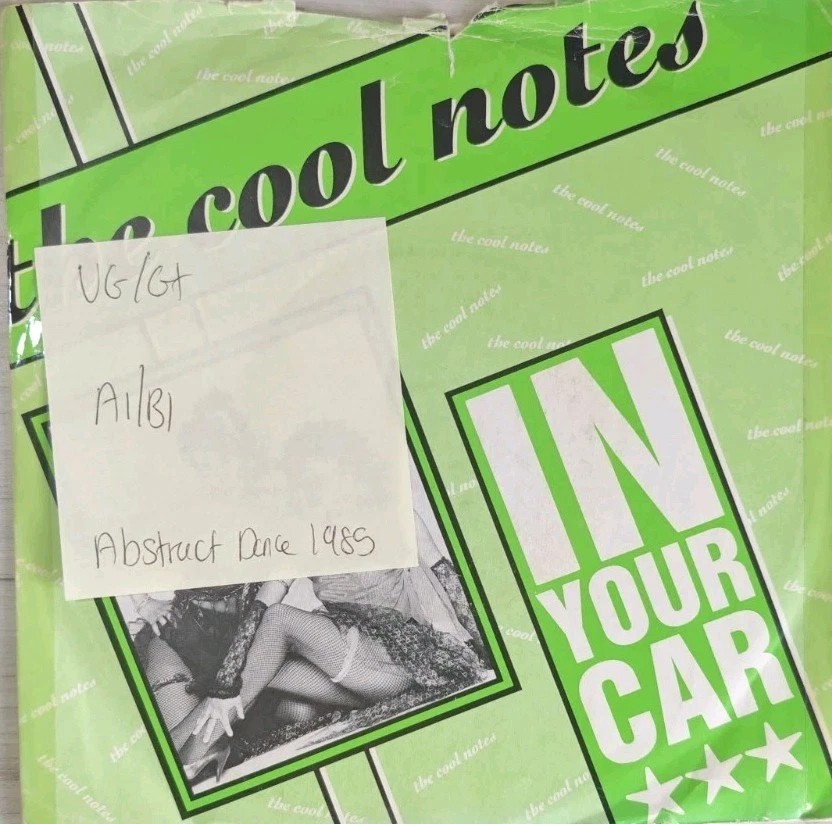 The Cool Notes In Your Car Black Vinyl Record 7" VG/G+ AD4 1985 sleeve The Cool Notes In Your Car Black Vinyl Record 7" VG/G+ AD4 1985 sleeve
