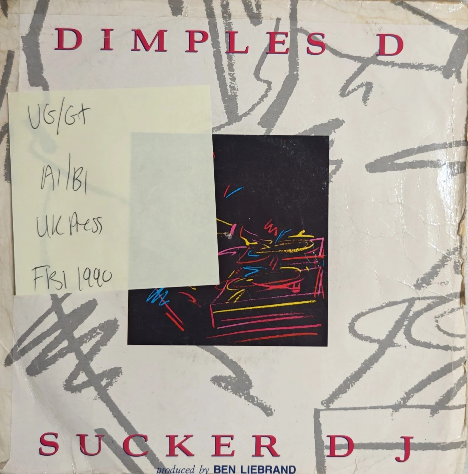 Dimples D Sucker DJ Vinyl Record 7" VG/G+ FBI11 1990 sleeve Dimples D Sucker DJ Vinyl Record 7" VG/G+ FBI11 1990 sleeve