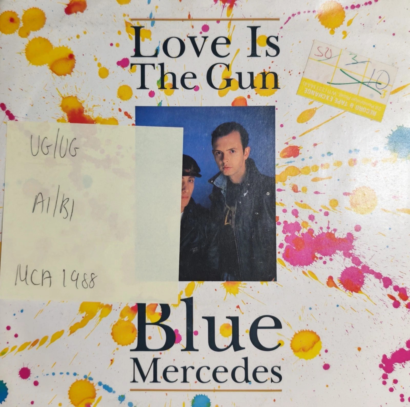 Blue Mercedes Love Is The Gun Vinyl Record 7" VG/VG BONA3 1988 sleeve Blue Mercedes Love Is The Gun Vinyl Record 7" VG/VG BONA3 1988 sleeve