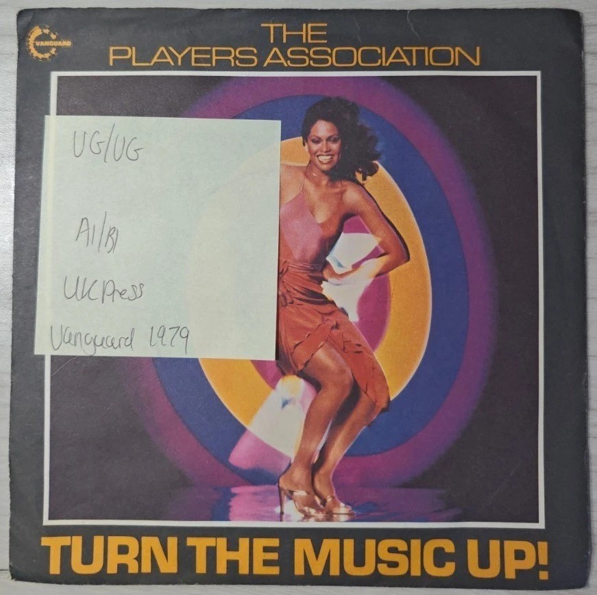 The Players Association Turn The Music Up! Vinyl Record 7" VG/VG VS 5011 1979 sleeve The Players Association Turn The Music Up! Vinyl Record 7" VG/VG VS 5011 1979 sleeve