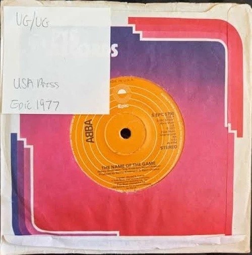 ABBA The Name Of The Game Vinyl Record 7" VG/VG S EPC 5750 1977 sleeve ABBA The Name Of The Game Vinyl Record 7" VG/VG S EPC 5750 1977 sleeve