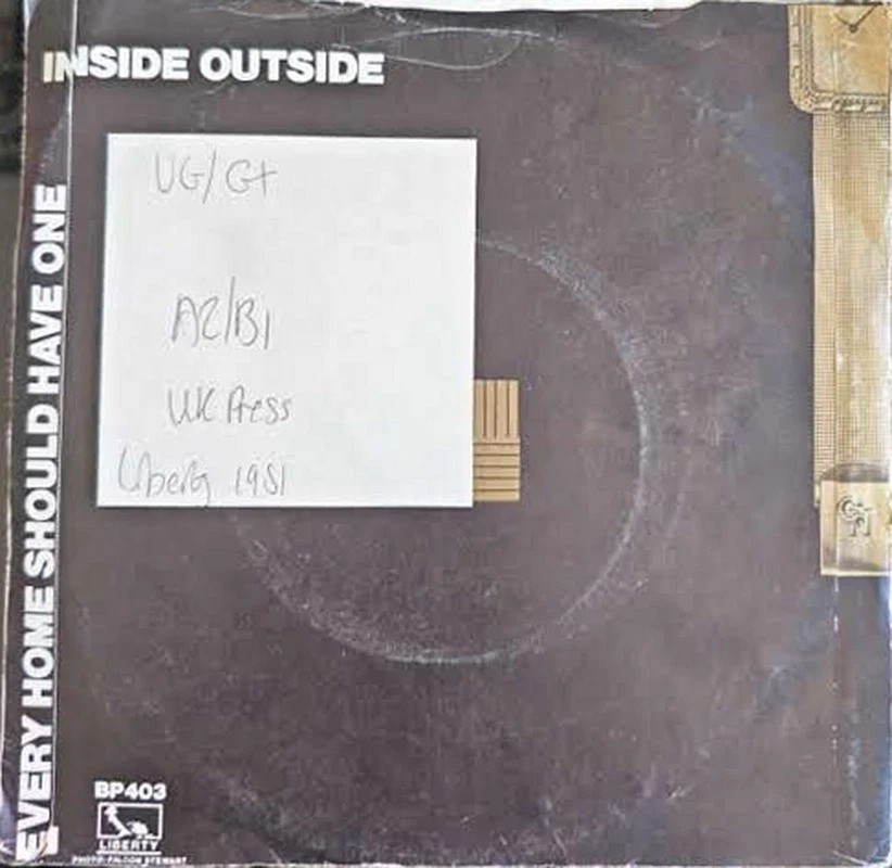 Classix Nouveaux Inside Outside Vinyl Record 7" VG/G+ BP 403 1981 vinyl record sleeve Classix Nouveaux Inside Outside Vinyl Record 7" VG/G+ BP 403 1981 vinyl record sleeve