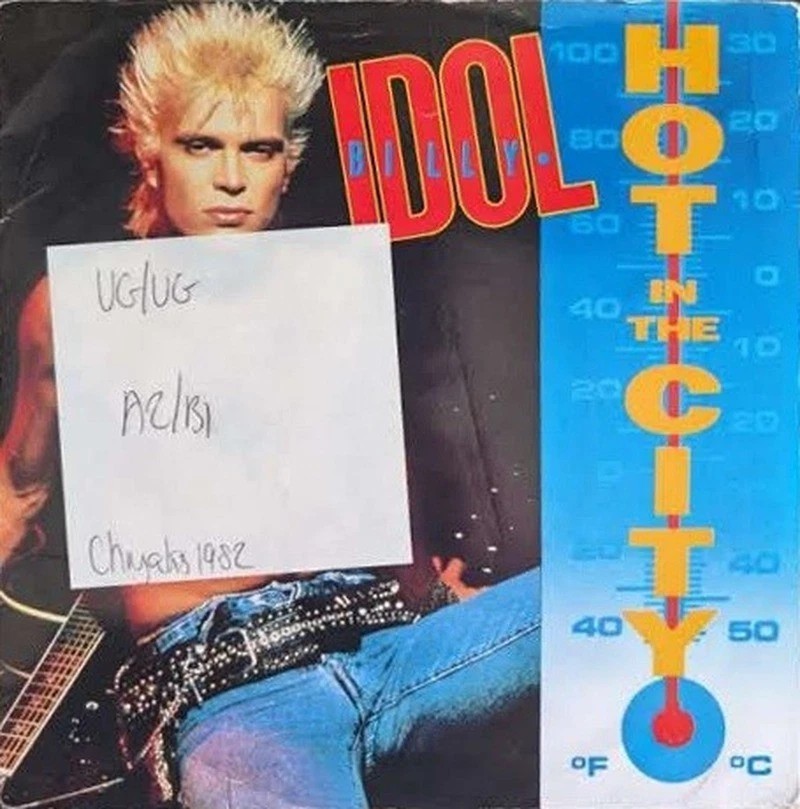 Billy Idol Hot In The City Vinyl Record 7" VG/VG IDOL 12 1987 sleeve Billy Idol Hot In The City Vinyl Record 7" VG/VG IDOL 12 1987 sleeve