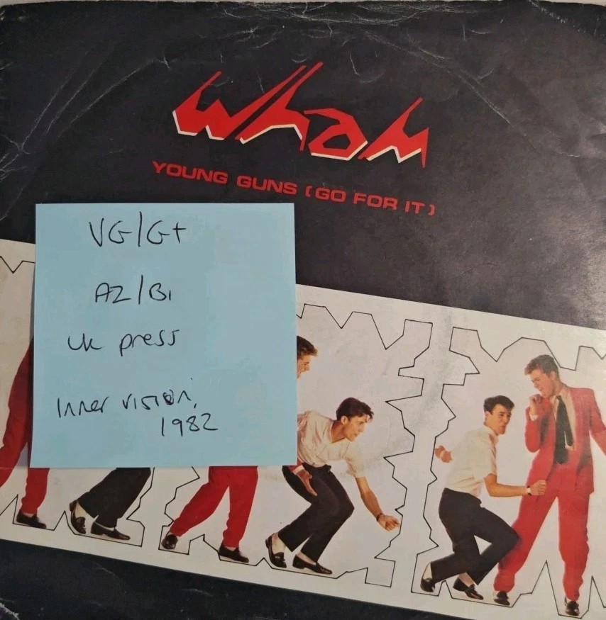 Wham Young Guns Vinyl Record 7" VG/G+ IVLA2766 1982 sleeve Wham Young Guns Vinyl Record 7" VG/G+ IVLA2766 1982 sleeve
