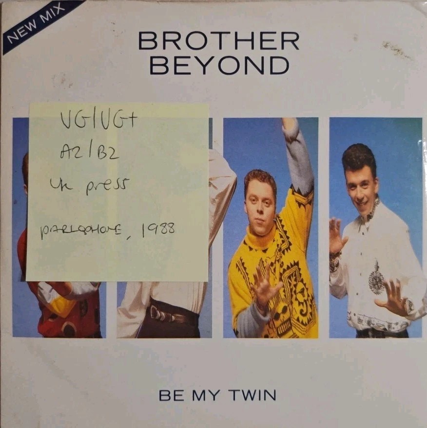 Brother Beyond Be My Twin (New Mix) Vinyl Record 7" VG/VG+ R 6195 1989 sleeve Brother Beyond Be My Twin (New Mix) Vinyl Record 7" VG/VG+ R 6195 1989 sleeve