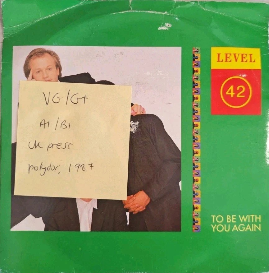 Level 42 To Be With You Again / Micro Kid Vinyl Record 7" VG/G+ POSP 855 1987 sleeve Level 42 To Be With You Again / Micro Kid Vinyl Record 7" VG/G+ POSP 855 1987 sleeve