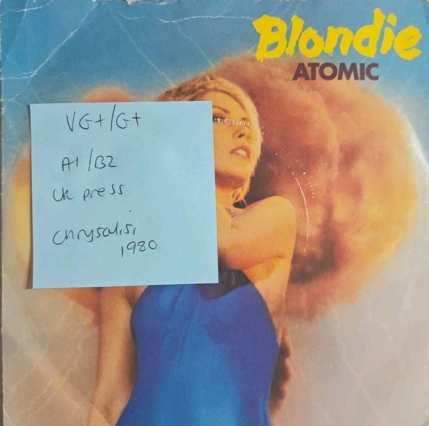 Blondie Atomic Vinyl Record 7" VG+/G+ CHS 2410 1980 sleeve Blondie Atomic Vinyl Record 7" VG+/G+ CHS 2410 1980 sleeve
