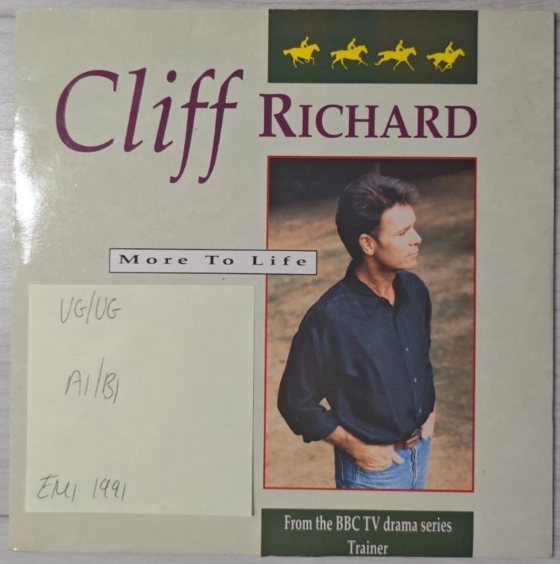 Cliff Richard More To Life Vinyl Record 7" VG/VG EM 205 1991 sleeve Cliff Richard More To Life Vinyl Record 7" VG/VG EM 205 1991 sleeve
