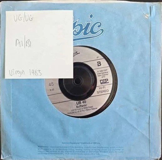 UB40 Red Red Wine Vinyl Record 7" VG/VG DEP 7 1983 sleeve UB40 Red Red Wine Vinyl Record 7" VG/VG DEP 7 1983 sleeve