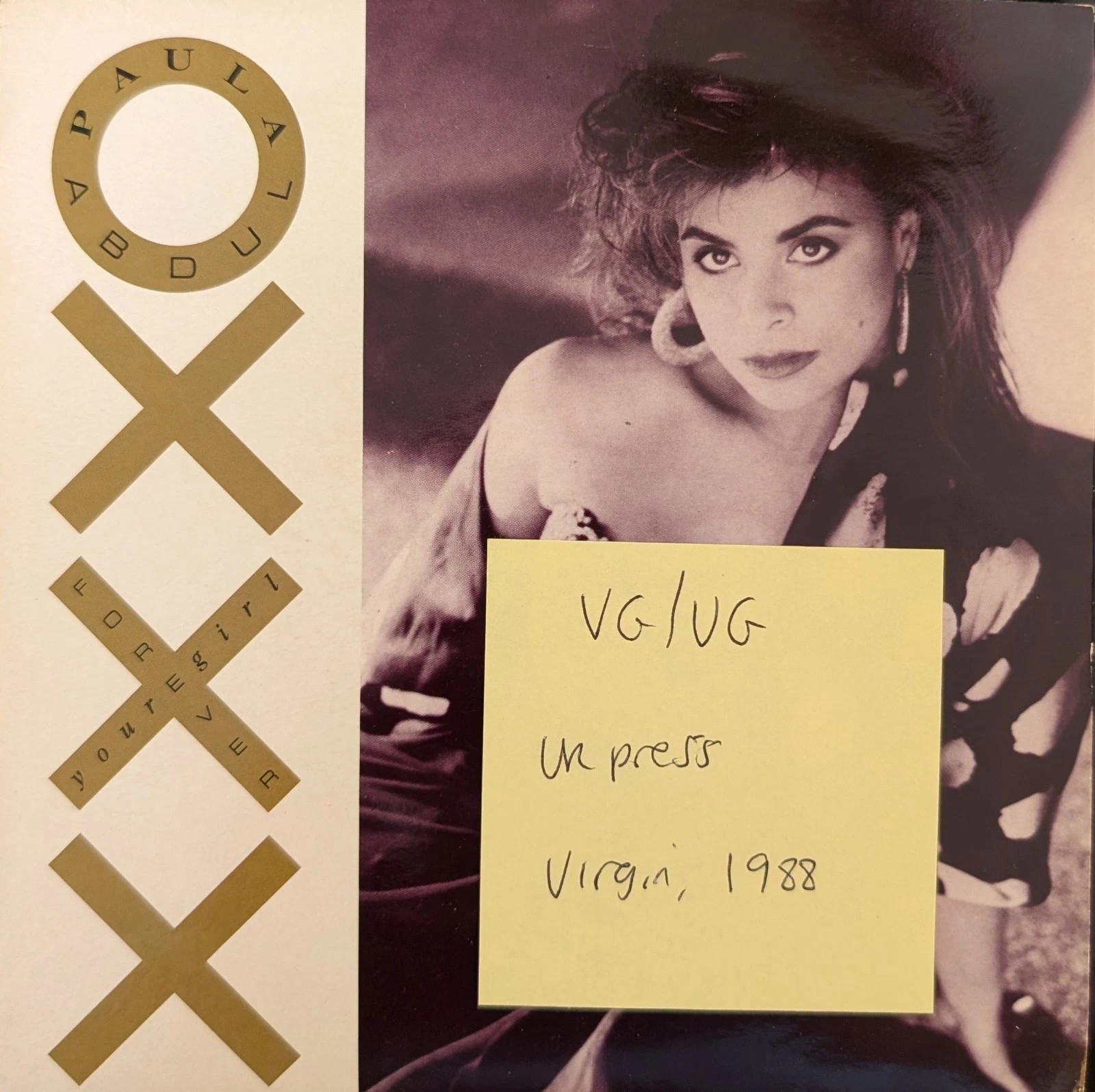 Paula Abdul Forever Your Girl Vinyl Record 7" VG/VG SRN112 1988 sleeve Paula Abdul Forever Your Girl Vinyl Record 7" VG/VG SRN112 1988 sleeve