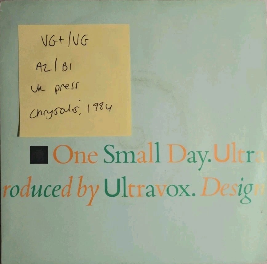 Ultravox One Small Day / Easterly Vinyl Record 7" VG+/VG VOX2 1984 sleeve Ultravox One Small Day / Easterly Vinyl Record 7" VG+/VG VOX2 1984 sleeve
