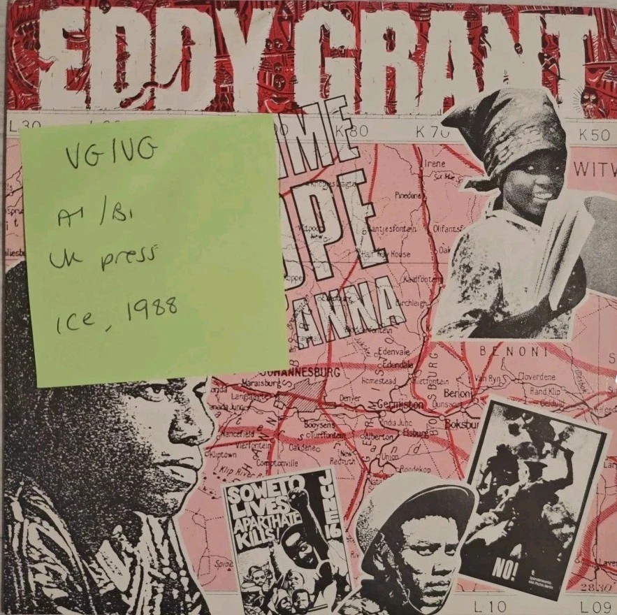 Eddy Grant Gimme Hope Jo'anna Vinyl Record 7" VG/VG ICE 7 8701 1988 sleeve Eddy Grant Gimme Hope Jo'anna Vinyl Record 7" VG/VG ICE 7 8701 1988 sleeve