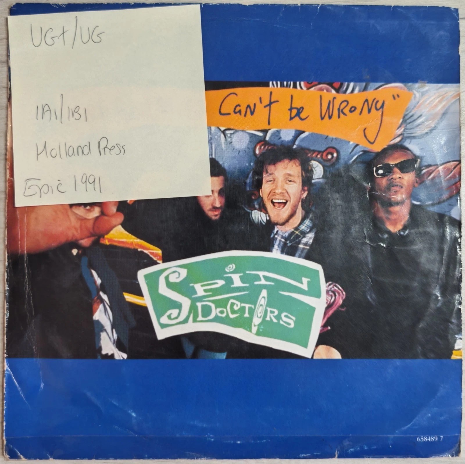 Spin Doctors Little Miss Can't Be Wrong Vinyl Record 7" VG+/VG 658489 7 1992 sleeve Spin Doctors Little Miss Can't Be Wrong Vinyl Record 7" VG+/VG 658489 7 1992 sleeve
