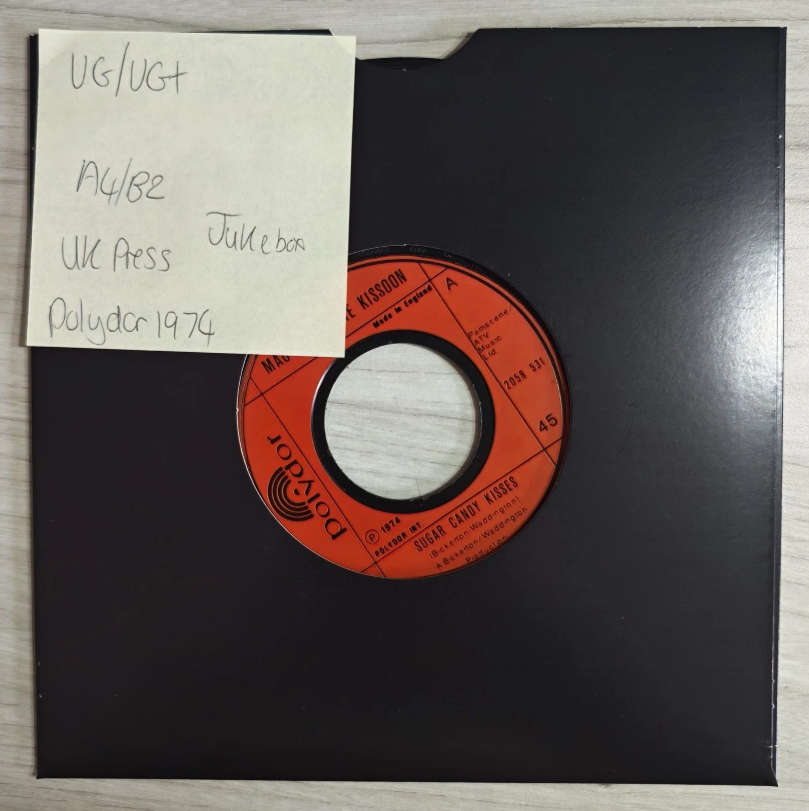 Mac & Katie Kissoon Sugar Candy Kisses Vinyl Record 7" VG+/VG 2058 531 1974 sleeve Mac & Katie Kissoon Sugar Candy Kisses Vinyl Record 7" VG+/VG 2058 531 1974 sleeve