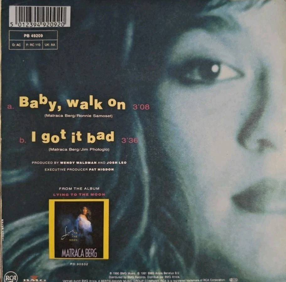 Matraca Berg Baby, Walk On Vinyl Record 7" VG/VG PB49209 1990 sleeve Matraca Berg Baby, Walk On Vinyl Record 7" VG/VG PB49209 1990 sleeve