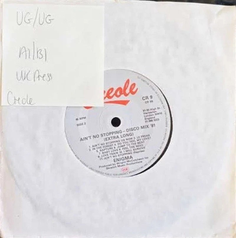 Enigma Ain't No Stopping (Disco Mix '81) Vinyl Record 7" VG/VG CR 9 1981 sleeve Enigma Ain't No Stopping (Disco Mix '81) Vinyl Record 7" VG/VG CR 9 1981 sleeve