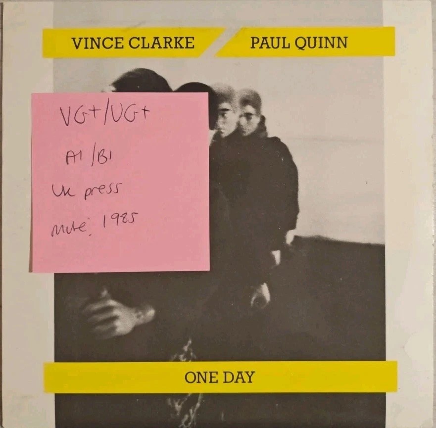 Vince Clarke Paul Quinn One Day Vinyl Record 7" VG+/VG+ 7TAG 1 1985 sleeve Vince Clarke Paul Quinn One Day Vinyl Record 7" VG+/VG+ 7TAG 1 1985 sleeve