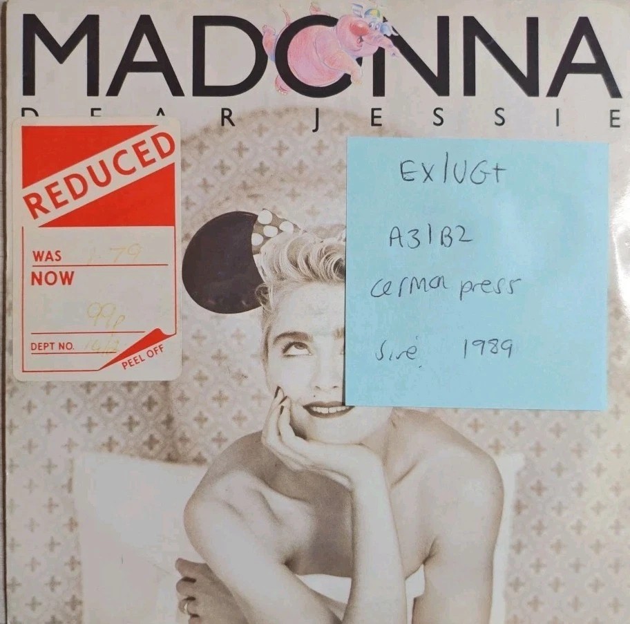 Madonna Dear Jessie Vinyl Record 7" EX/VG+ W2668 1989 sleeve Madonna Dear Jessie Vinyl Record 7" EX/VG+ W2668 1989 sleeve
