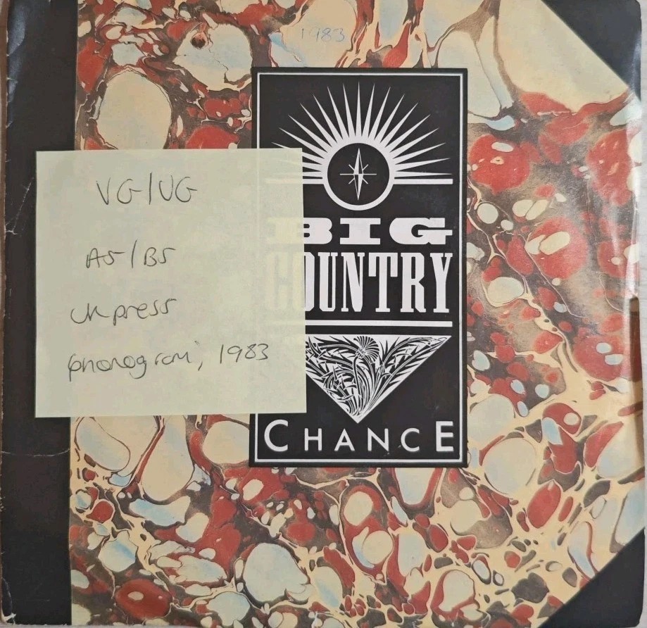 Big Country Chance Tracks of My Tears Vinyl Record 7" VG/VG Count4 1983 sleeve Big Country Chance Tracks of My Tears Vinyl Record 7" VG/VG Count4 1983 sleeve