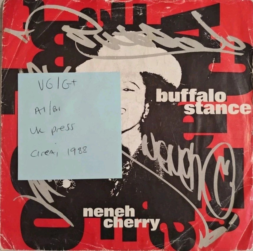 Neneh Cherry Buffalo Stance Vinyl Record 7" VG/G+ YR21 1988 sleeve Neneh Cherry Buffalo Stance Vinyl Record 7" VG/G+ YR21 1988 sleeve