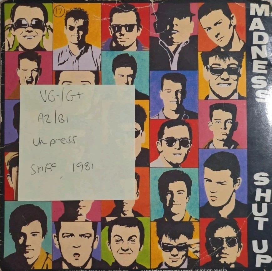 Madness Shut Up / Town With No Name Vinyl Record 7" VG/G+ BUY 126 1981 sleeve Madness Shut Up / Town With No Name Vinyl Record 7" VG/G+ BUY 126 1981 sleeve
