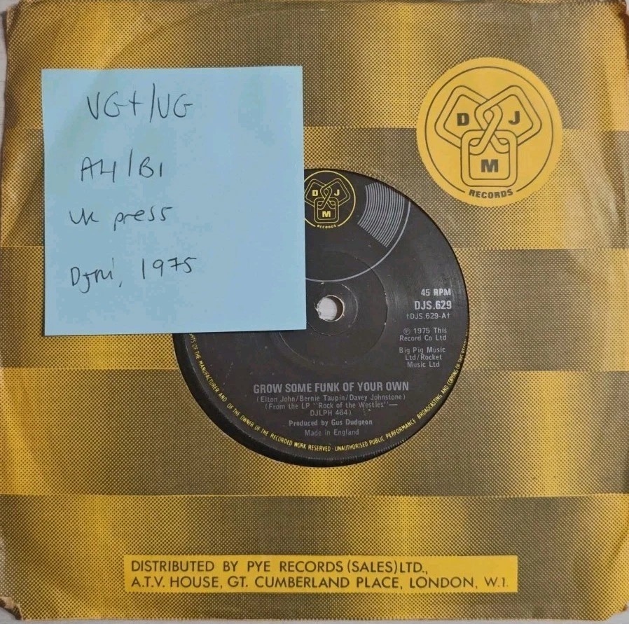 Various Grow Some Funk Of Your Own Vinyl Record 7" VG+/VG DJS 629 1975 sleeve Various Grow Some Funk Of Your Own Vinyl Record 7" VG+/VG DJS 629 1975 sleeve