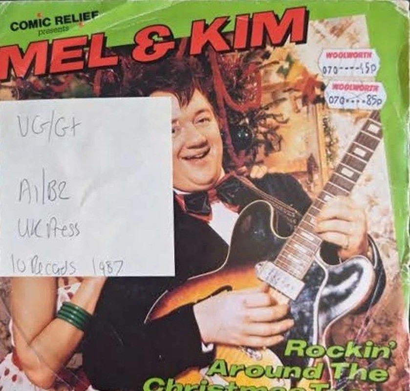 Mel & Kim Rockin' Around The Christmas Tree Vinyl Record 7" VG/G+ TEN 2 1987 sleeve Mel & Kim Rockin' Around The Christmas Tree Vinyl Record 7" VG/G+ TEN 2 1987 sleeve