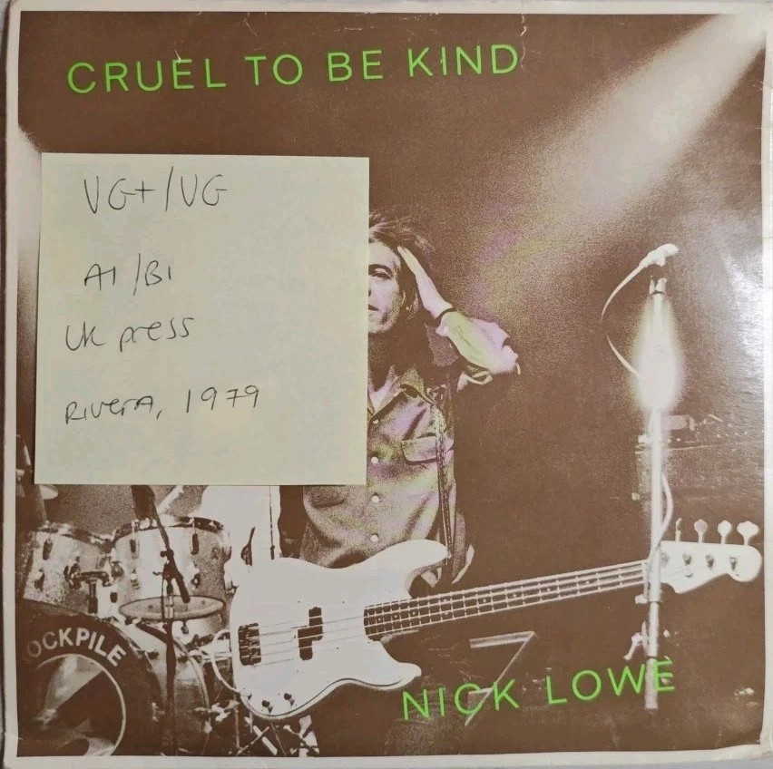Nick Lowe Cruel To Be Kind Vinyl Record 7" VG+/VG+ ADA43 1979 sleeve Nick Lowe Cruel To Be Kind Vinyl Record 7" VG+/VG+ ADA43 1979 sleeve