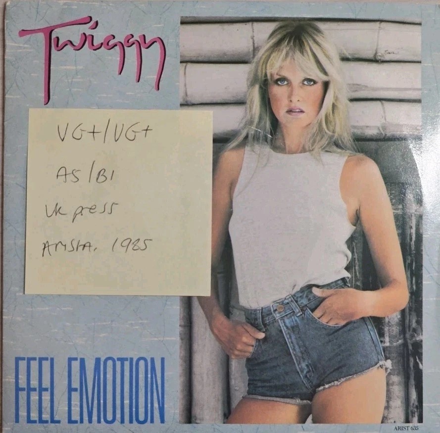 Twiggy Feel Emotion Vinyl Record 7" VG+/VG+ ARIST635 1985 sleeve Twiggy Feel Emotion Vinyl Record 7" VG+/VG+ ARIST635 1985 sleeve