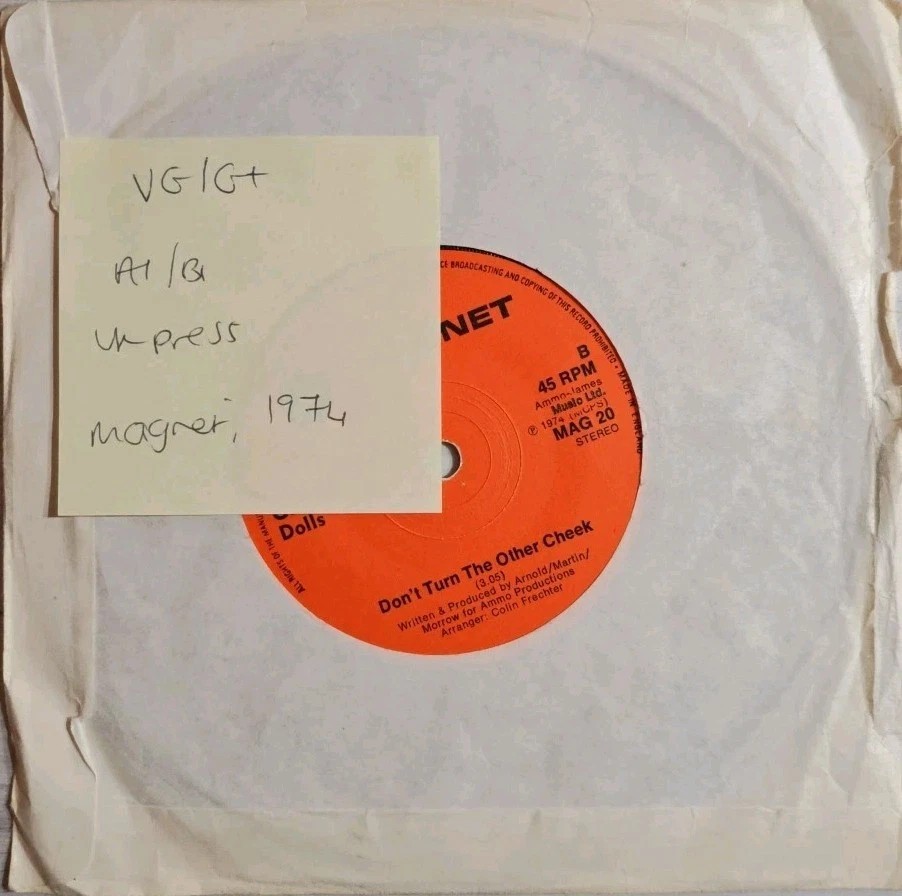 Guys 'N' Dolls There's A Whole Lot Of Loving Vinyl Record 7" VG/G+ MAG20 1974 sleeve Guys 'N' Dolls There's A Whole Lot Of Loving Vinyl Record 7" VG/G+ MAG20 1974 sleeve