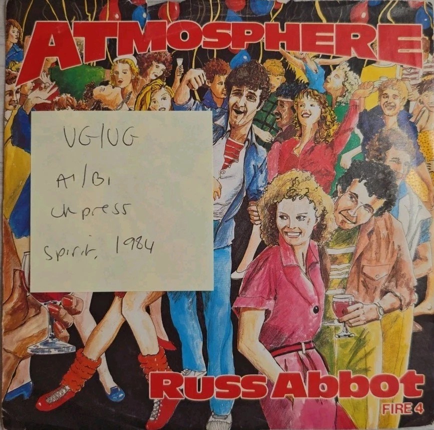 Russ Abbot Atmosphere Vinyl Record 7" VG/VG FIRE 4 1984 sleeve Russ Abbot Atmosphere Vinyl Record 7" VG/VG FIRE 4 1984 sleeve