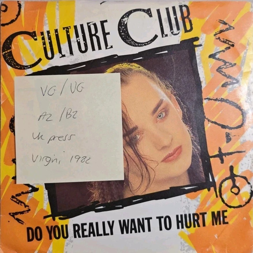 Culture Club Do You Really Want To Hurt Me Vinyl Record 7" VG/VG VS 518 1982 sleeve Culture Club Do You Really Want To Hurt Me Vinyl Record 7" VG/VG VS 518 1982 sleeve