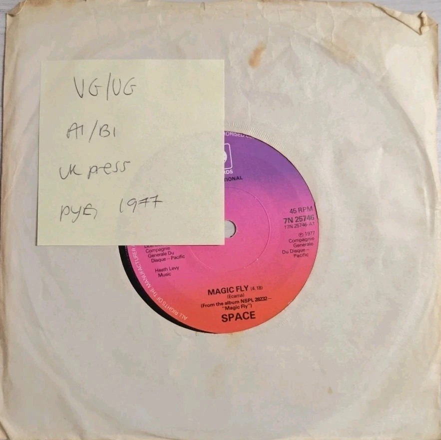 Space Magic Fly Ballad For Space Lovers Vinyl Record 7" VG/VG 7N 25746 1977 sleeve Space Magic Fly Ballad For Space Lovers Vinyl Record 7" VG/VG 7N 25746 1977 sleeve